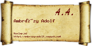 Ambrózy Adolf névjegykártya